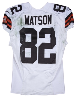 2012 Ben Watson Game Used Cleveland Browns Road Jersey Photo Matched To 12/30/2012 